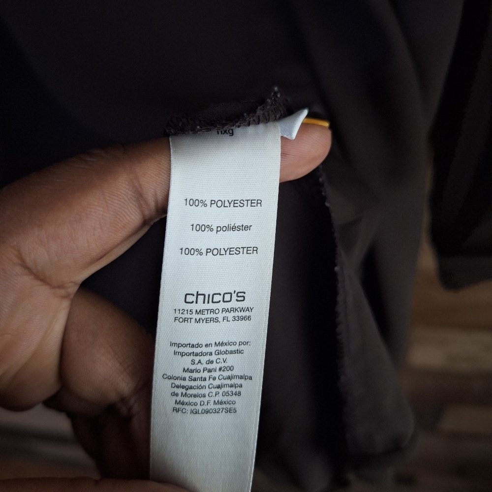 Chicos Cold Shoulder Button Down Brown Tunic Chic… - image 5